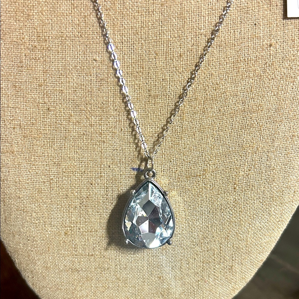 Charter‎ Club Silver Teardrop Necklace